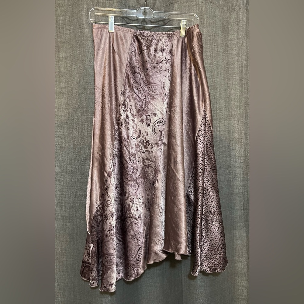 Vintage Purple and Pink Silk Skirt